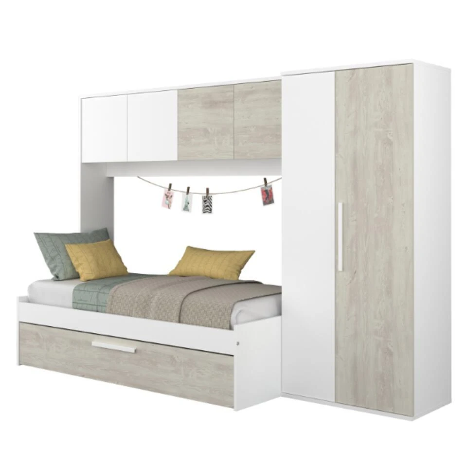 Bed Lev 90x200 Cm Met Kast En Bedlade - Grenen/wit 6 Bed Lev 90x200 Cm Met Kast En Bedlade - Grenen/wit - Afbeelding 4