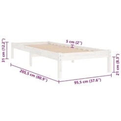 VidaXL - Bed Frame Met Lattenbodem - Wit - Grenenhout - 90x200 Cm -Bedden Bij Leen Bakker 07db5eda772b4b128783aa59adb120c5