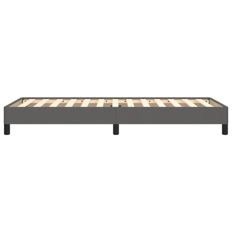 VidaXL - Eenpersoonsbed Frame Met Lattenbodem - Grijs - Kunstleer - 80x200 Cm 7 VidaXL - Eenpersoonsbed Frame Met Lattenbodem - Grijs - Kunstleer - 80x200 Cm - Afbeelding 5