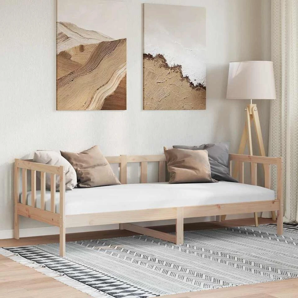 VidaXL - Bedbank - Naturel - Grenenhout - 90x200 Cm 4 VidaXL - Bedbank - Naturel - Grenenhout - 90x200 Cm - Afbeelding 2