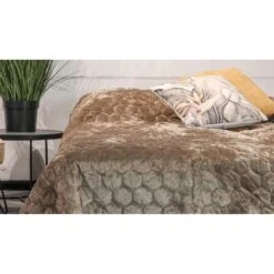 Unique Living - Bedsprei - 240x280 Cm - Taupe -Bedden Bij Leen Bakker 0d72ac25062547de93498742a9fe9a72