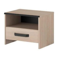 Nachtkastje Alma Met Opberglade - Eikdecor/zwart -Bedden Bij Leen Bakker 0e6a71060a6543d1b46376dd5361c1e1