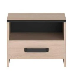 Nachtkastje Alma Met Opberglade - Eikdecor/zwart -Bedden Bij Leen Bakker 0e8b807437734ba89a686b0768c2918a
