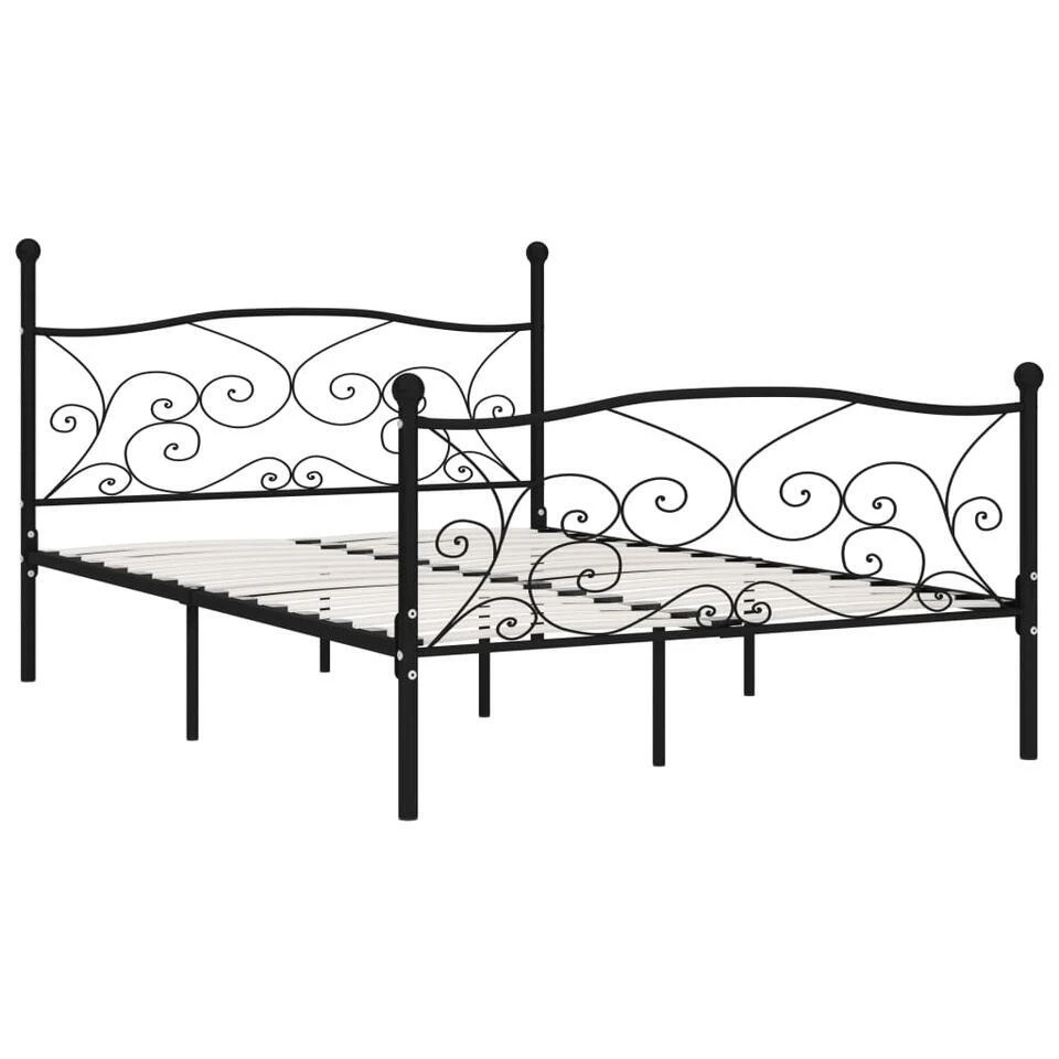 VidaXL - Bed Frame Met Lattenbodem - Zwart - Metaal - 140x200 Cm 3 VidaXL - Bed Frame Met Lattenbodem - Zwart - Metaal - 140x200 Cm