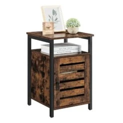 O'DADDY® Nachtkastjes Industrieel - Bijzettafels - 40x40x60 - Bruin