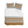 Walra - Dekbedovertrek Ikat Dreams - 200x220 Cm - Wit / Cognac -Bedden Bij Leen Bakker 1000012960