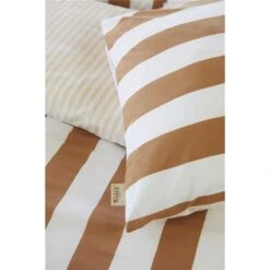 Walra - Dekbedovertrek Classic Stripe - 200x220 Cm - Cognac -Bedden Bij Leen Bakker 1000024965 0102