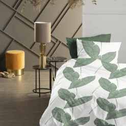 Damai Dekbedovertrek Blade - Bio Katoen - 140x200/220 Cm - Green -Bedden Bij Leen Bakker 1000030664 0101