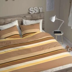 Cinderella Dekbedovertrek Flanel Cuba Caramel-1-persoons (140 X 200/220 Cm) -Bedden Bij Leen Bakker 1000034536 0103