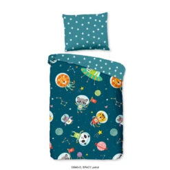 Good Morning Dekbedovertrek "Spacy" - Petrol - (120x150 Cm)