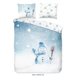Good Morning Dekbedovertrek "Winter" - Blauw - (140x220 Cm)