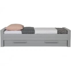 WOOOD Dennis Bed Incl. Lade/Lattenrol - Betongrijs - 53x219x95