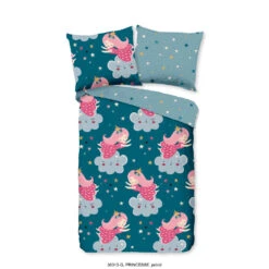 Good Morning Dekbedovertrek "Princesse" - Petrol - (120x150 Cm)