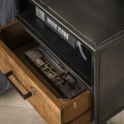 Hoyz - Nachtkastje Blend - 1 Lade - Zwart - Bruin -Bedden Bij Leen Bakker 1000048447 0103