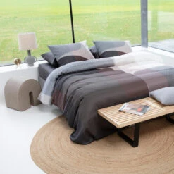 Damai Dekbedovertrek Moore - Satijn - 260x200/220 Cm - Basalt -Bedden Bij Leen Bakker 1000053511 0101