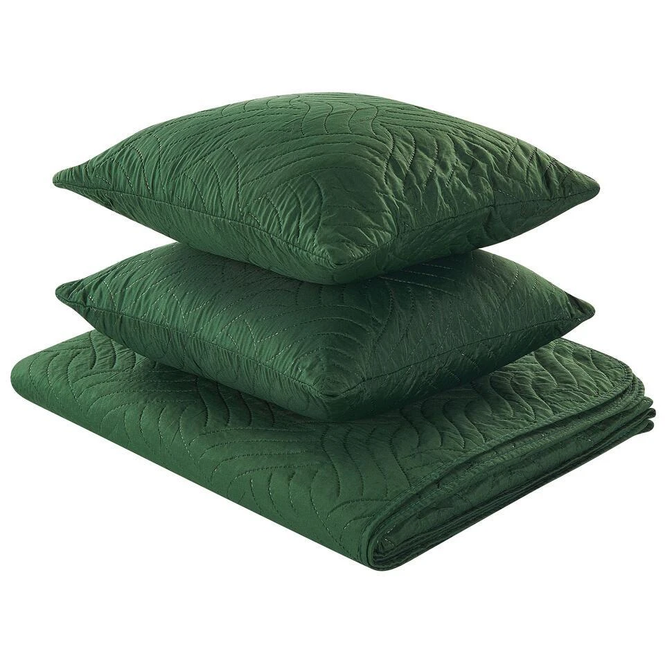 Beliani Sprei BABAK - Groen Polyester 3 Beliani Sprei BABAK - Groen Polyester