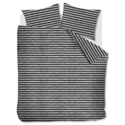 Ariadne At Home Dekbedovertrek Knit Stripes Black/White-Lits-jumeaux (240 X 2...