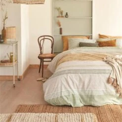 Ariadne At Home Dekbedovertrek Lin Okergeel-Lits-jumeaux (240 X 200/220 Cm) -Bedden Bij Leen Bakker 1000060447 0103