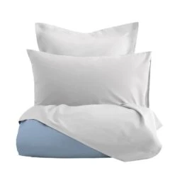 Flanellen Romanette Dekbedovertrek Comtesse Blauw/Wit-240x200/220 -Bedden Bij Leen Bakker 1000061636 0102