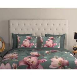 Good Morning Dekbedovertrek "Magnolia" - Groen - (140x220 Cm) -Bedden Bij Leen Bakker 1000065835 0110