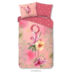 Good Morning Dekbedovertrek "Queen" - Roze - (140x220 Cm)