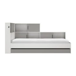 Diagone Bed Erwan - Opbergruimte - 90x200cm - Grijs/Wit