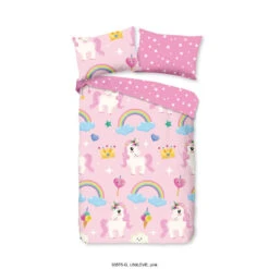 Good Morning Dekbedovertrek "Unilove" - Roze - (120x150 Cm)