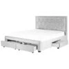 LIEVIN - Bed Met Opbergruimte - Grijs - 180 X 200 Cm - Fluweel