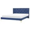 LIMOUX - Tweepersoonsbed - Donkerblauw - 160 X 200 Cm - Fluweel -Bedden Bij Leen Bakker 1000104007