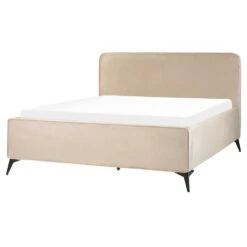 VALOGNES - Tweepersoonsbed - Taupe - 160 X 200 Cm - Fluweel