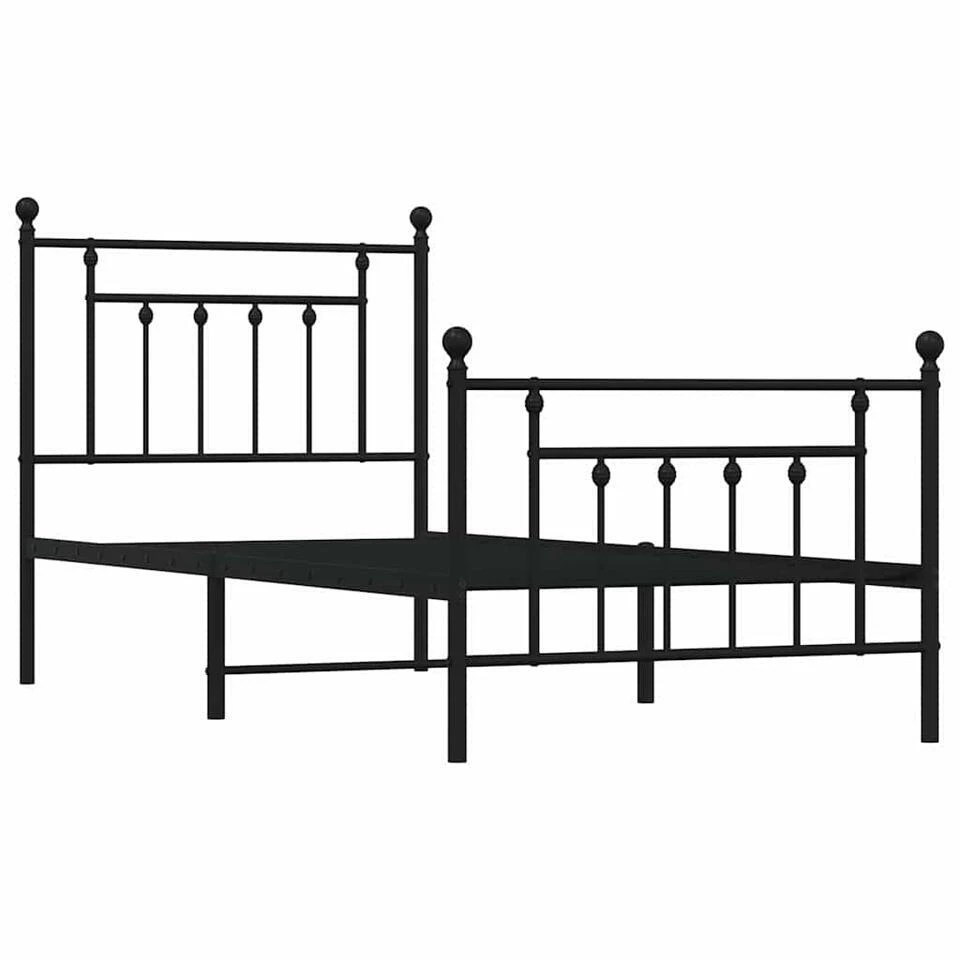 VidaXL - Bed Frame Met Hoofd- En Voeteneinde - Zwart - Metaal - 90x190 Cm 3 VidaXL - Bed Frame Met Hoofd- En Voeteneinde - Zwart - Metaal - 90x190 Cm