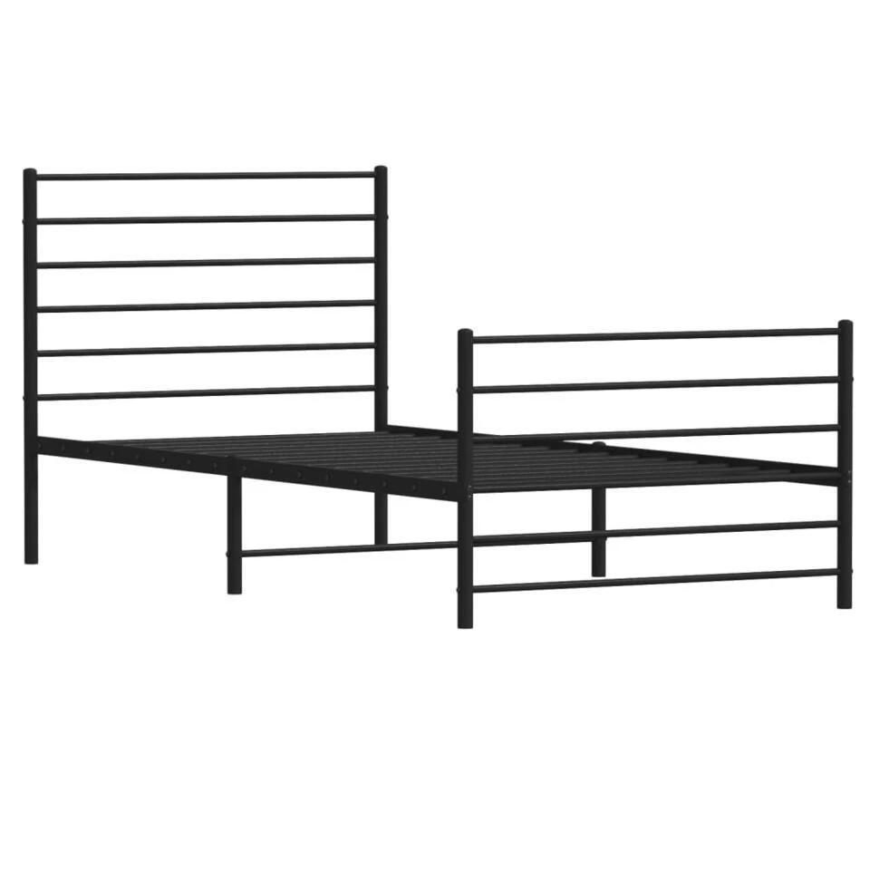 VidaXL - Bed Frame Met Hoofdeinde - Zwart - Metaal - 90x200 Cm 3 VidaXL - Bed Frame Met Hoofdeinde - Zwart - Metaal - 90x200 Cm