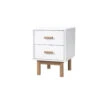 Melanie - Nachtkastje Met 2 Laden In Wit Eiken Spaanplaat -Bedden Bij Leen Bakker 1000126807