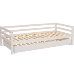 Alpi - Bed Met Bedlade 90x200 Cm Wit Grenen