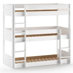 Stapelbed Voor 3 Personen Scott - 207x105x200 Cm - Wit