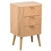 Nachtkastje Met 3 Laden Van Natuurlijk Hout -Bedden Bij Leen Bakker 1000130483