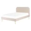 FLAYAT - Tweepersoonsbed - Beige - 140 X 200 Cm - Fluweel -Bedden Bij Leen Bakker 1000135637