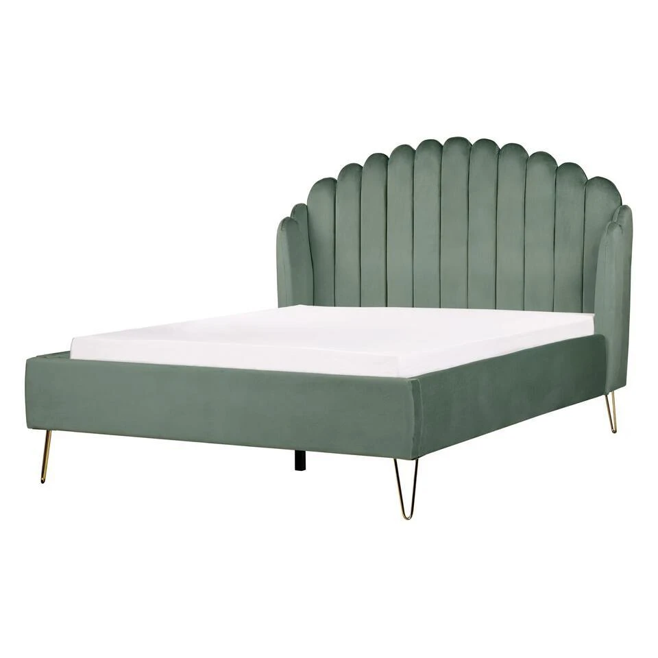 AMBILLOU - Tweepersoonsbed - Groen - 140 X 200 Cm - Fluweel 3 AMBILLOU - Tweepersoonsbed - Groen - 140 X 200 Cm - Fluweel