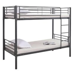 Stapelbed Dixie 90x200cm - Metaal - Mat Zwart