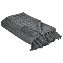 BERE - Bedsprei - Grijs - 150 X 200 Cm - Katoen