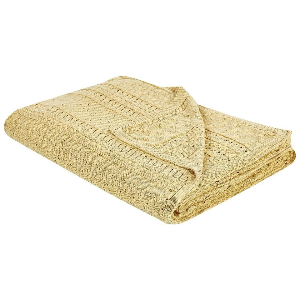 DAULET - Bedsprei - Geel - 150 X 200 Cm - Katoen 3 DAULET - Bedsprei - Geel - 150 X 200 Cm - Katoen