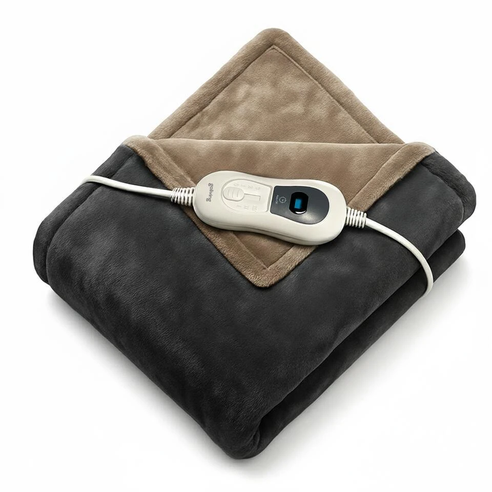 Goliving Elektrische Fleece Plaid - Warmtedeken 3 Standen -160x120cm Donkergrijs 3 Goliving Elektrische Fleece Plaid - Warmtedeken 3 Standen -160x120cm Donkergrijs