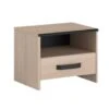 Nachtkastje Alma Met Opberglade - Eikdecor/zwart 1 Nachtkastje Alma Met Opberglade - Eikdecor/zwart -Bedden Bij Leen Bakker 1000154275