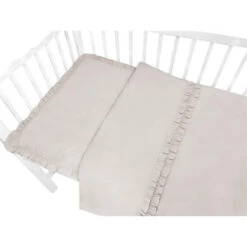 Zavelo Peuter Dekbedovertrek Royal Ruches Beige 120 X 150 Cm