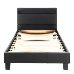 Merkloos HOME DELUXE LED Bed ASTRO Donkergrijs 90 X 200 Cm