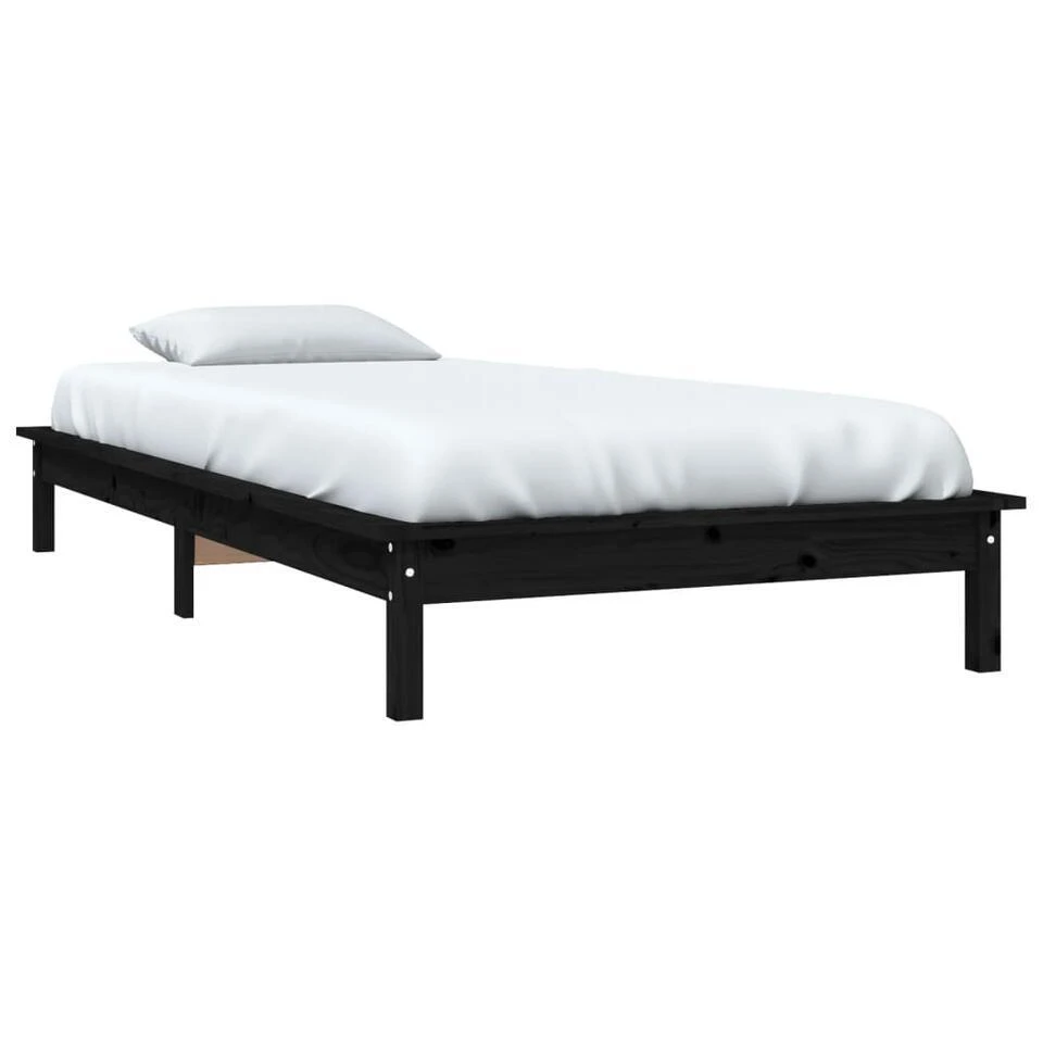 VidaXL - Bed Frame Met Lattenbodem - Zwart - Massief Grenenhout - 90x200 Cm 3 VidaXL - Bed Frame Met Lattenbodem - Zwart - Massief Grenenhout - 90x200 Cm