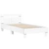 VidaXL - Bed Frame Met Hoofdbord - Wit - Bewerkt Hout - 100x200 Cm -Bedden Bij Leen Bakker 1000170442