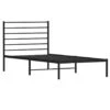 VidaXL - Eenspersoonsbed Met Hoofdbord - Zwart - Metaal - 80x200 Cm