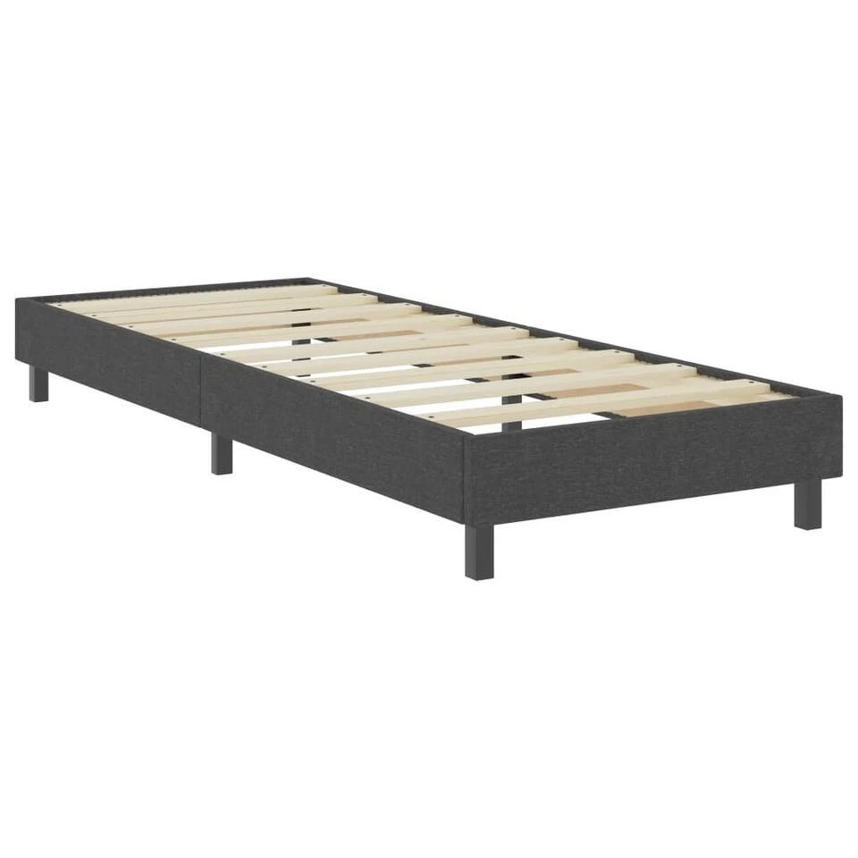 VidaXL - Eenpersoonsbed Frame - Grijs - Stof - 100x200 Cm 3 VidaXL - Eenpersoonsbed Frame - Grijs - Stof - 100x200 Cm