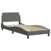VidaXL - Bed Frame Met Hoofdbord - Donkergrijs - Stof - 80x200 Cm -Bedden Bij Leen Bakker 1000170468